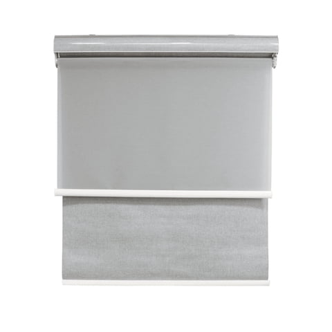 Guiza - Cortina Roller Blackout 2 Paño 100X200 Doble Con Visillo Y Cenefa