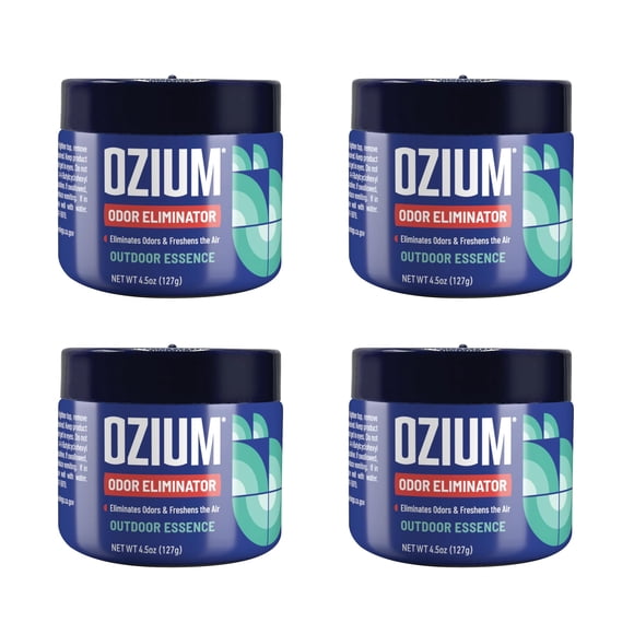 Gel eliminador de olores Ozium, 130 ml, paquete de 4 unidades para hogares, automóviles y oficinas