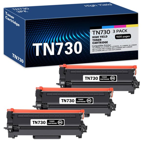Cartucho de tóner INKSHOP TN730 negro, paquete de 3, alto rendimiento