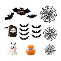 Magideal - 16 Piezas De Decoración Para Tarta De Fantasma, Temática De Halloween, Multiusos, Creativa, De Calabaza, Telaraña, Para Hombre, Cumpleaños Y Niños