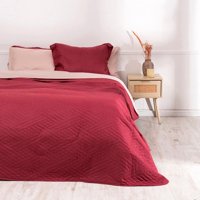 Mashini - Set Quilt Liso + Sabana Liso King Rojo