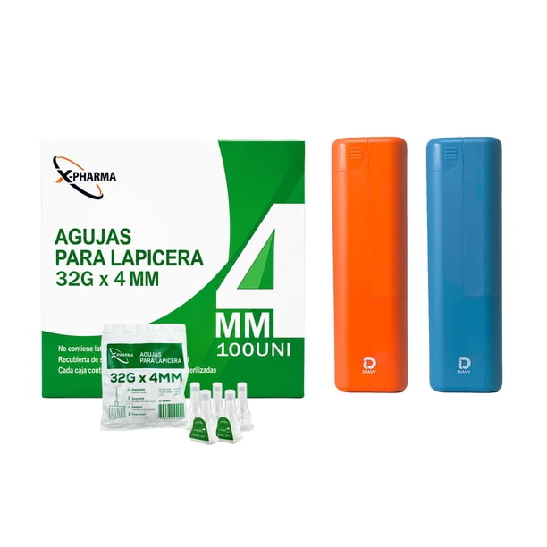 Pack x2 Estuches Diavy (2 colores) + 100 Agujas para Lápiz de Insulina