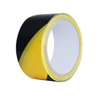 Magideal - Cinta De Advertencia Cinta De Precaución 18M Cinta De Rayas De Seguridad De Advertencia De Peligro De Pvc Fácil De Usar Para Equipos, Almacenes, Tuber Negro Amarillo 45 Cm