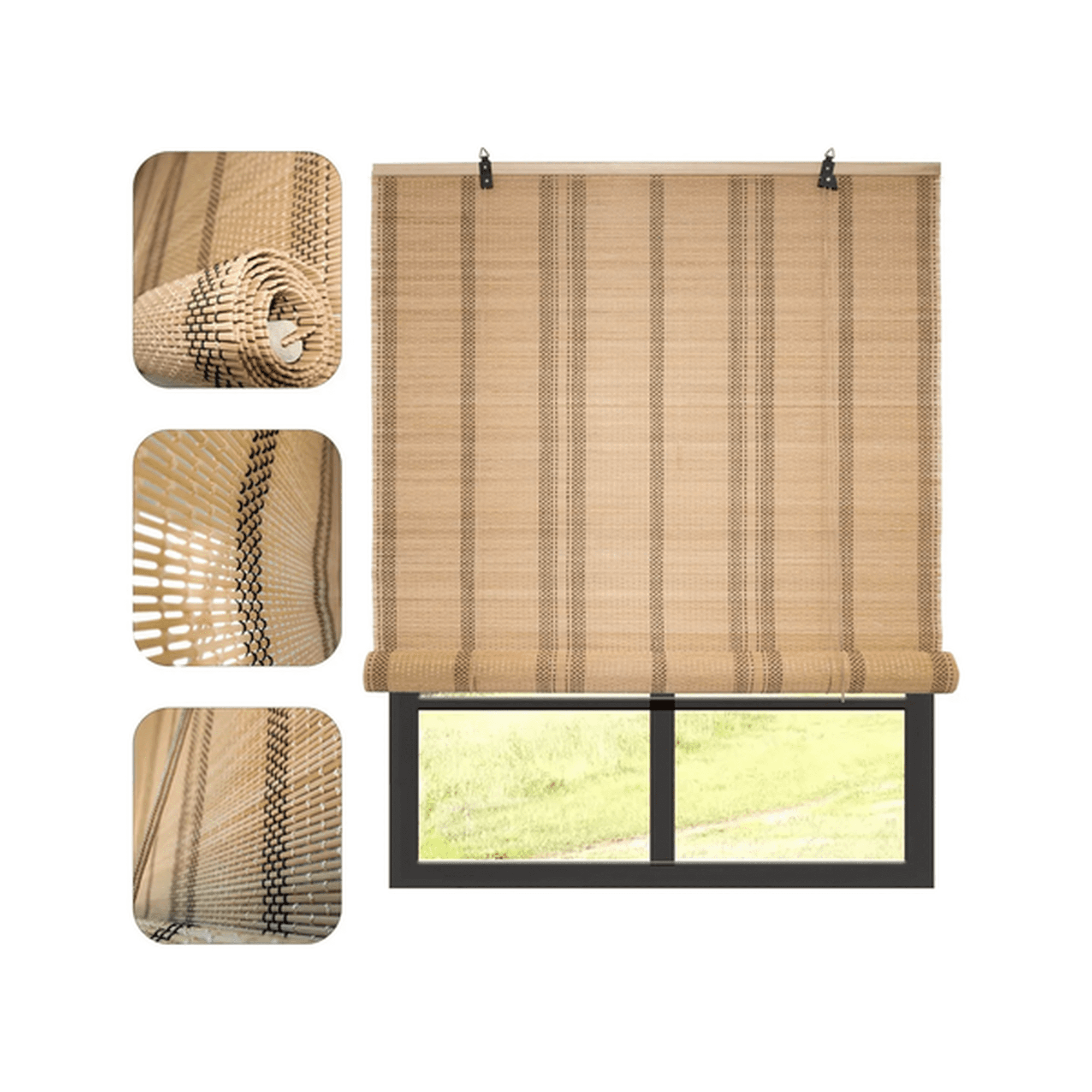 Genérico - Cortina Beiti Persiana Roller Bambú Fino 120x180 Cm Bambu