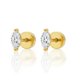 thumbnail image 1 of Aros Cristal Dorados Acero Inoxidable para mujer cierre de tuerca, 1 of 3