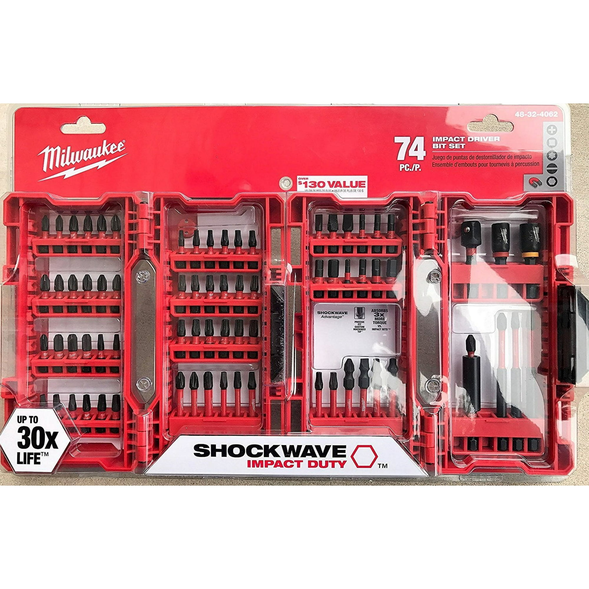 Juego De Brocas Impact Driver Milwaukee Shockwave, 74 Piezas