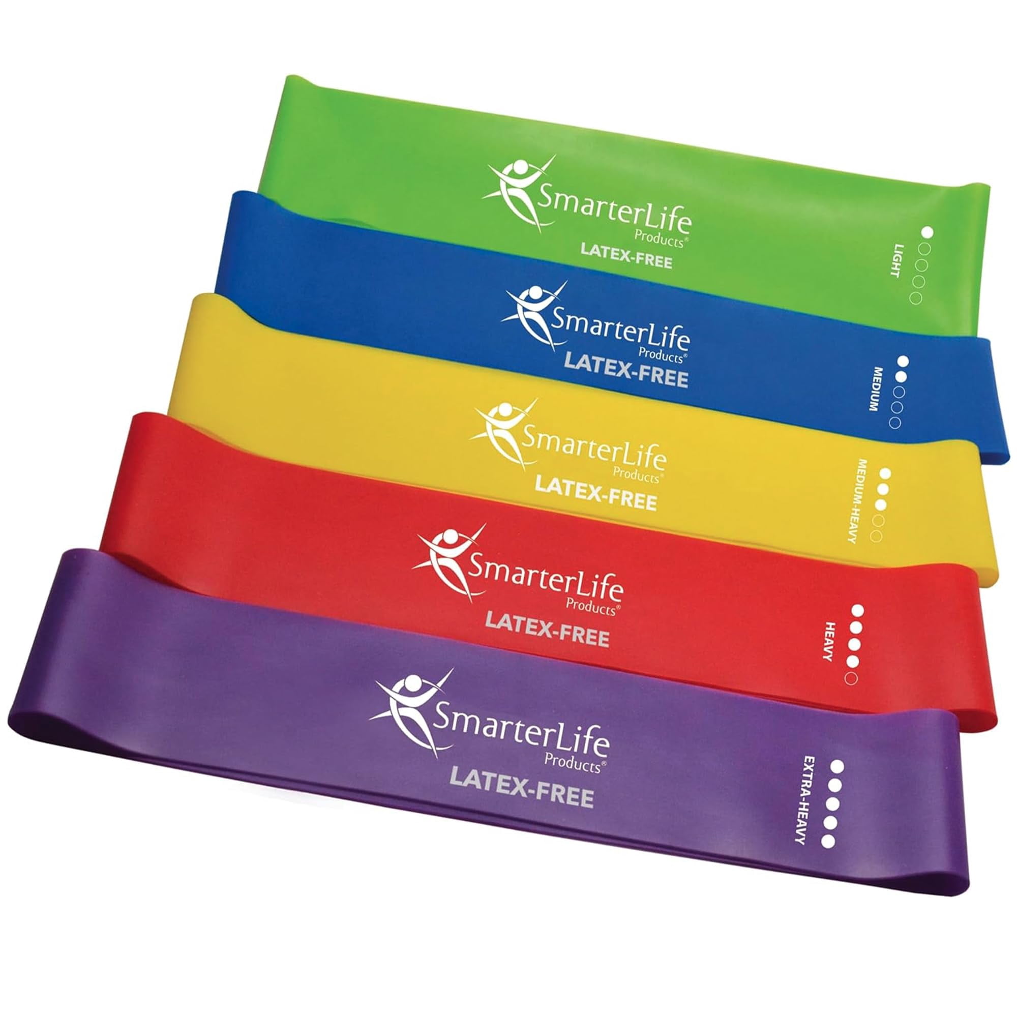 Smarterlife Products - Juego De 5 Bandas De Resistencia Smarterlife Para Hacer Ejercicio Sin Látex