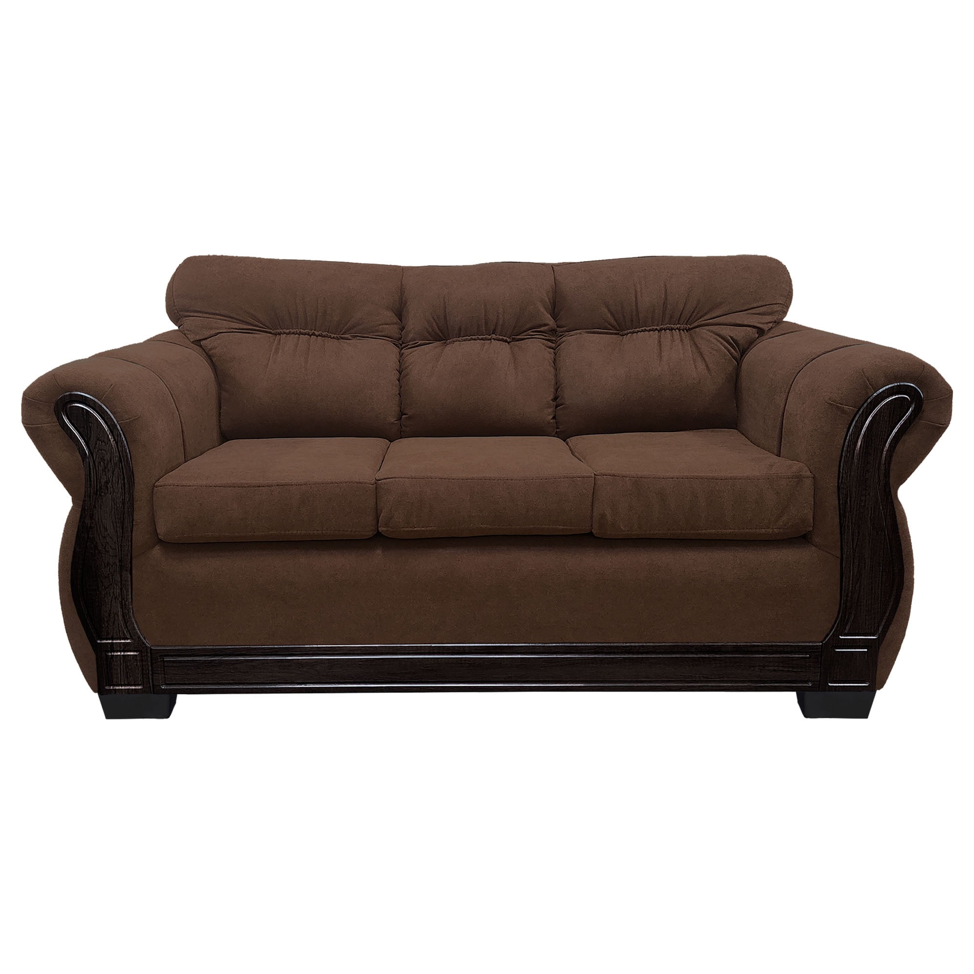 América Decora - Sofá Con Resorte Estructural 3 Personas Taurus Chenille Café Oscuro