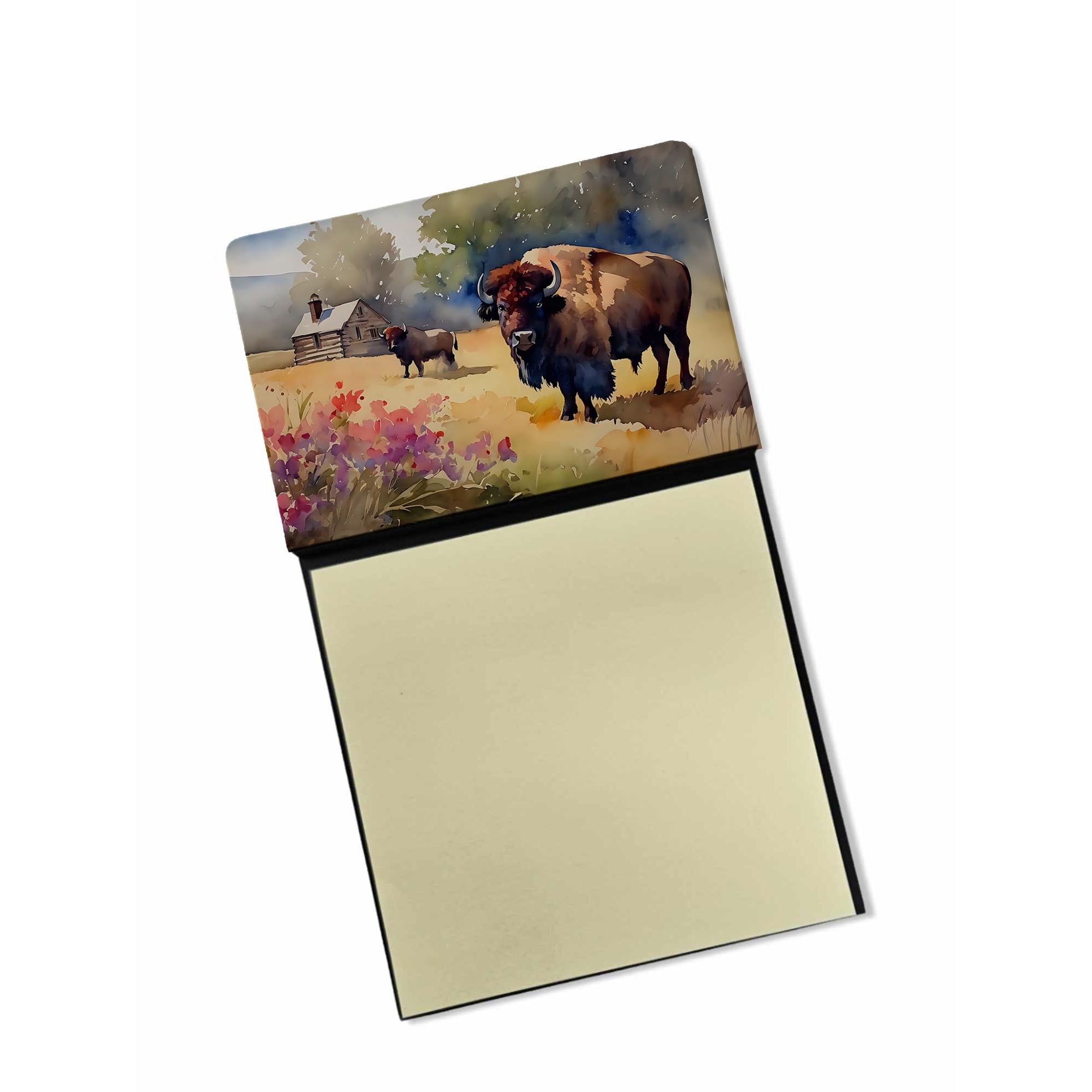 Carolines Treasures - Dispensador Recargable Con Soporte Para Notas Adhesivas Diseño De Bisonte De Madera