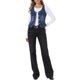 thumbnail image 2 of INSPIRE CHIC Chaleco de Jean para Mujer sin Mangas Cuello en U con Botones Bolsillos Chalecos Occidentales Top Chaleco de Mezclilla Recortado S Azul Oscuro, 2 of 6