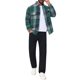 thumbnail image 2 of Camisas Vintage para Hombre de Manga Larga con Botones Abajo Chaqueta de Camisa de Cuadros Cepillada M Verde Oscuro, 2 of 6