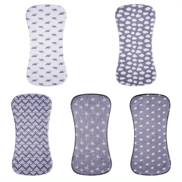5 Pack Cotton Baby Burp Cloths Extra Absorbent Soft For Baby Boys And Girls