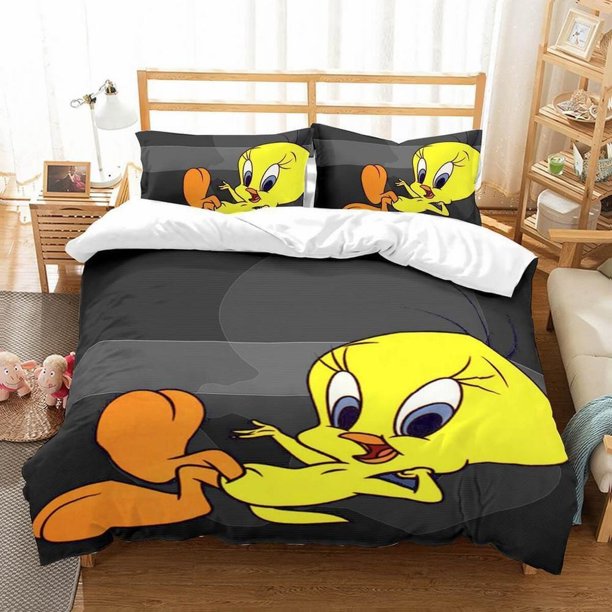 Tweety Bird Et Et Quilt Duvet Cover Set Super Queen Doona Cover3-Piece Bedding Set