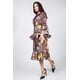 thumbnail image 1 of Vestido Midi con Estampado de Volantes en Cascada, Mangas y Bajo Escalonado, Talla L, 1 of 3