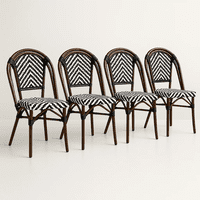 Klik Muebles - Pack De 4 Sillas Bistro Parisina Rattan - Blanca Con Negro