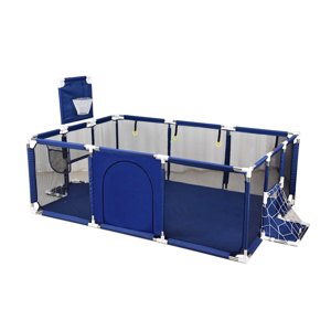 Mundo Online - Corral De Seguridad Bebe 180 Cm. Con Aro Y Arco + 30 Pelotitas Azul Marino