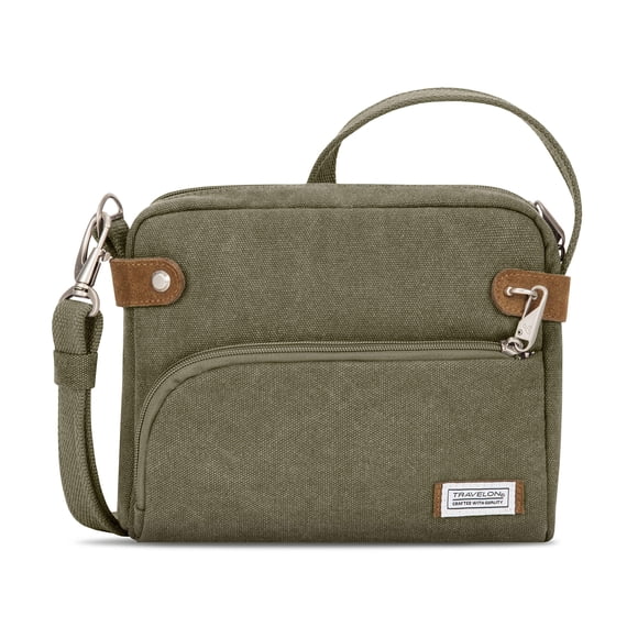 Bandolera Travelon Anti-Theft Heritage de algodón y lona