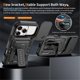 thumbnail image 5 of Funda Resistente para Teléfono for iPhone 17 Pro, Cubierta a Prueba de Golpes de Grado Militar con Protector Deslizante para Lente de Cámara, Soporte de 2 Vías, Antideslizante, Protección contra, 5 of 8