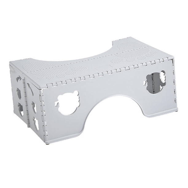 Taburete Plegable Para Asiento De Inodoro, Taburete Antideslizante En Cuclillas Para Viajes, Hogar, Baño, Gris Claro