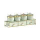 thumbnail image 3 of Caja De Almacenamiento De Condimentos, Juego De Botellas De Especias De Cocina Para Azúcar, Pimienta, Encimera De Cocina, Color Verde Claro, 4 Rejillas, 3 of 5