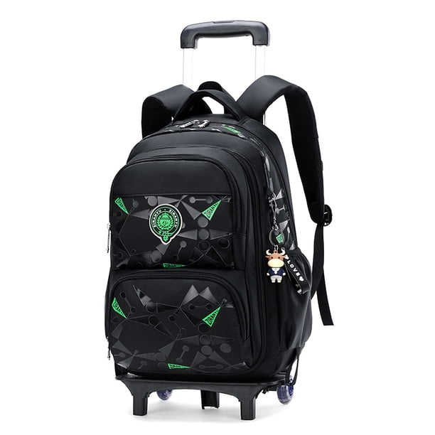 High-capacity on 2/6 Wheels Waterproof Luggage Rolling Bag Student Shoulder Backpack Detachable Children Rolling School Bags