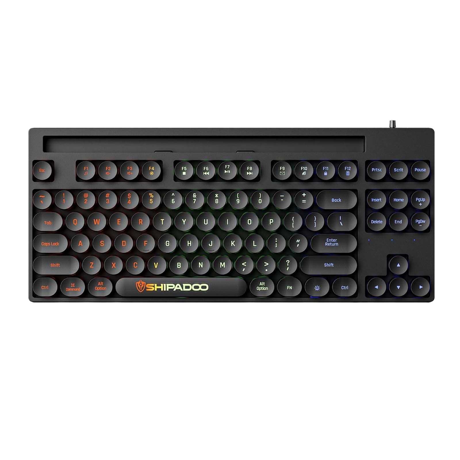 Bothyi - Teclado Mecánico Para Juegos Rainbow Retroiluminado Para Gamer Office Worker Desktop Black