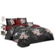 thumbnail image 1 of Cubrecama Quilt Verano 2 Plazas - Negro Rosas KFL633, 1 of 3