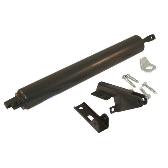 Cierrapuertas ajustable Barton Kramer, aluminio negro, 1,25 x 14,5 x 4,25 cm