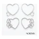 thumbnail image 3 of Aros Corazón Plata 925 Argolla 3 Corazones Colgantes Nordvik Plateado, 3 of 6