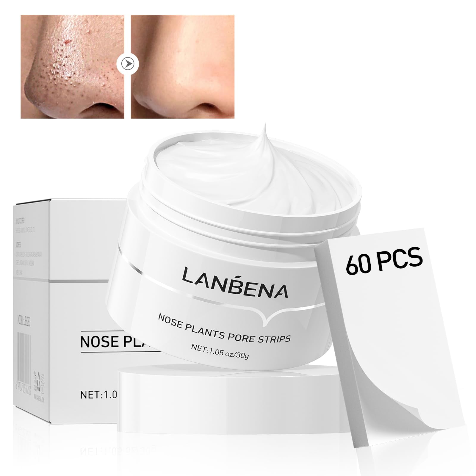 Mascarilla Para Puntos Negros, Tiras Para Poros, Lanbena, Limpieza Profunda Para Toda La Piel