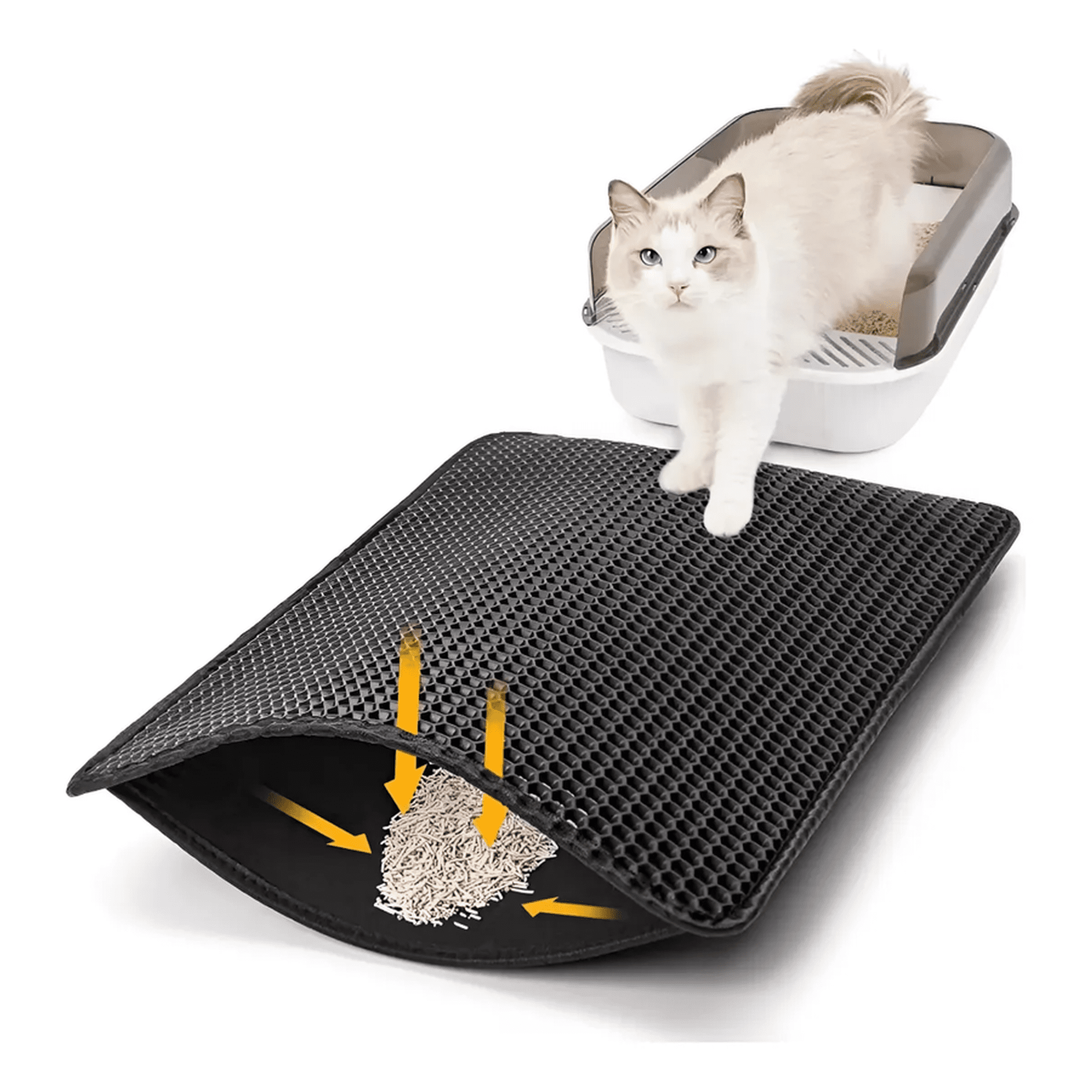 Genérico - Atrapa Arenas Alfombra Para Gatos - Para Salida Del Arenero Negro