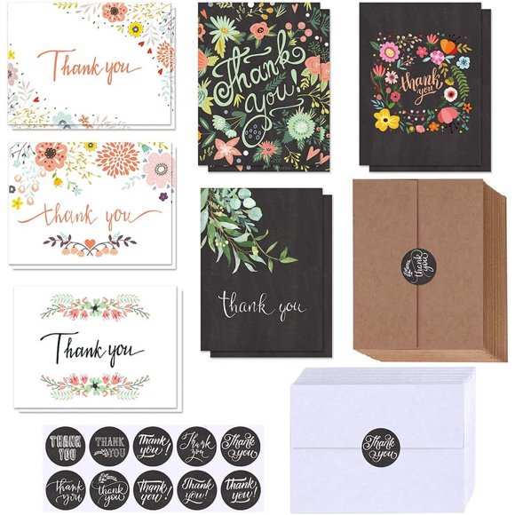 Tarjetas de agradecimiento Winlyn, 150 sets, 4.6 x 6.3 in