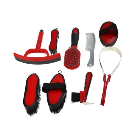 Magideal - 9X Kit De Aseo Para Caballos, Suministros Para Sala De Aparejos, Cuidado De Caballos, Aseo De Caballos Que Mudan, Cepillos De Aseo, Juego De Cepillos