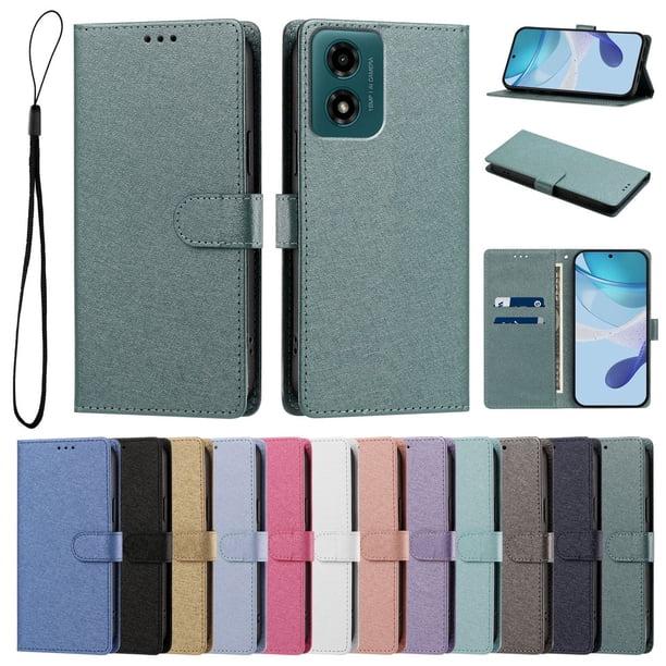 Cartera para Motorola Moto G24 4G con Soporte y Correa, Verde Oscuro
