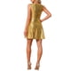 thumbnail image 3 of INSPIRE CHIC Vestido de Halloween para Mujer sin Mangas de Cintura Alta Brillante Ajustado y Acampanado Mini Vestido Dorado Brillante M, 3 of 6