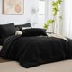 thumbnail image 1 of Juego de cama CozyLux Queen Seersucker, edredón negro, 7 piezas, 1 of 9