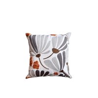 Homestore - Cojín Bordado 45X45 Cm Flor Gris