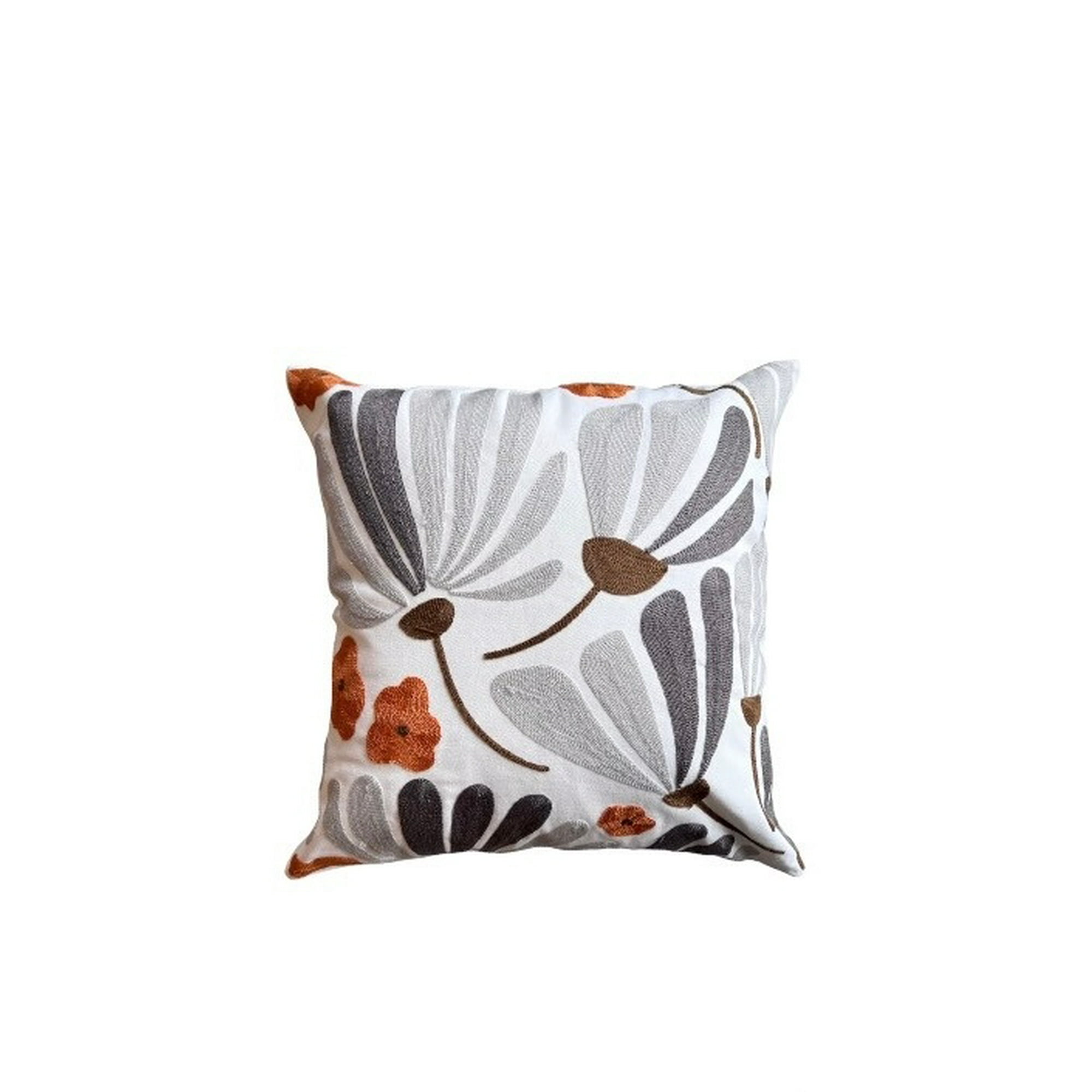 Homestore - Cojín Bordado 45x45 Cm Flor Gris