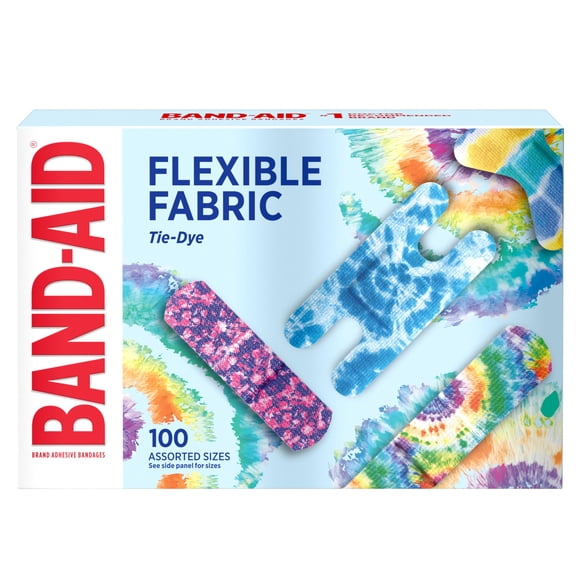 Vendajes adhesivos tipo curita, tela flexible, teñida, 100 unidades