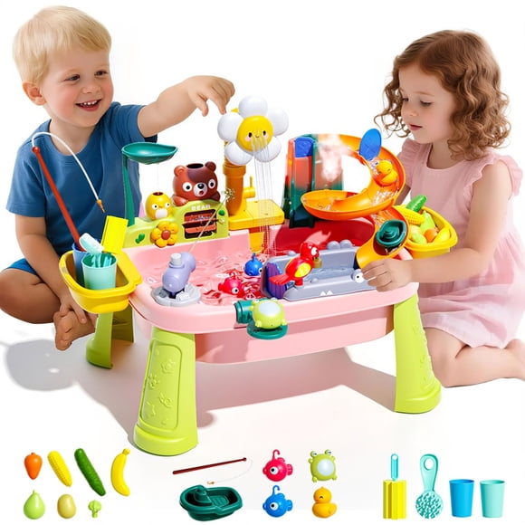 Mesa de Agua Ploomi 60 cm Rosa 4‑en‑1 para Niños Pequeños