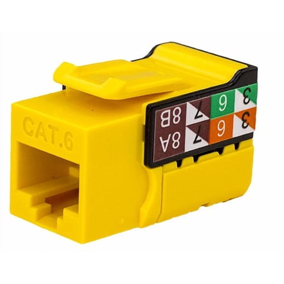 Jack Keystone RJ45 CAT6 VC VERTICAL CABLE V-Max Vertical Amarillo