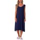 thumbnail image 2 of INSPIRE CHIC Vestido largo de dormir de algodón para mujer con bolsillos, suave, sin mangas, cuello redondo, ropa de descanso XL azul marino, 2 of 6