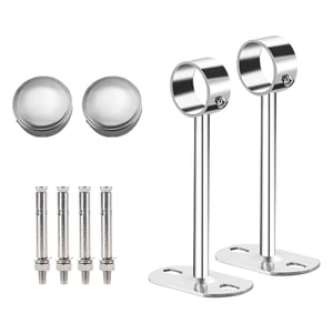 Magideal - Colgador De Armario De Material Acero Inoxidable, Soporte De Tubo De 25 Diámetro, Palanca De Barra De Armario, Barra De Ropa, Barra De Riel Colgante, , 25 Cm 25 Cm De Altura