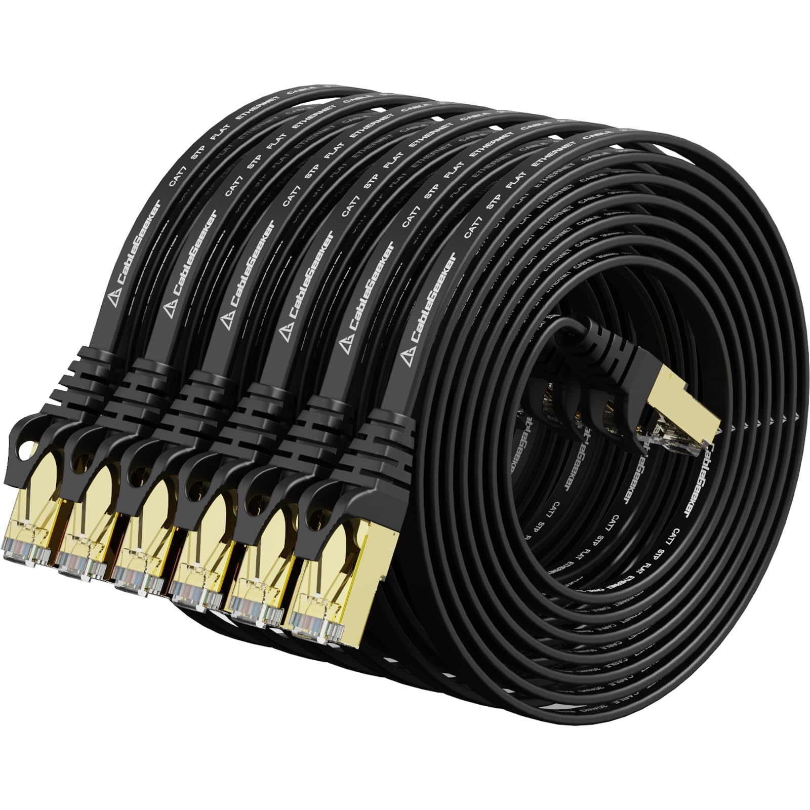 Cable Ethernet Cablegeeker Cat7 Blindado 1,5 M, Paquete De 6