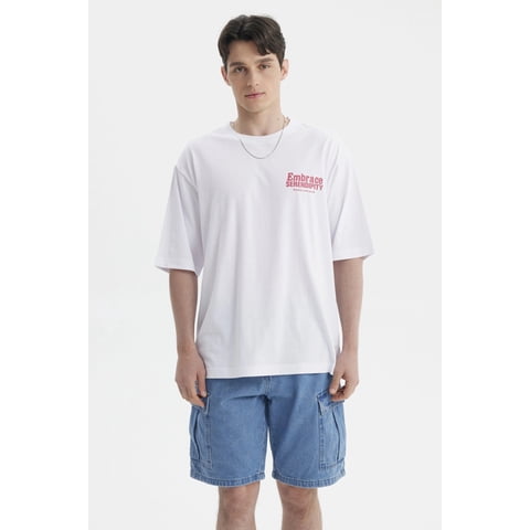 Fashionspark - Polera Hombre Print Blanco / Rosado