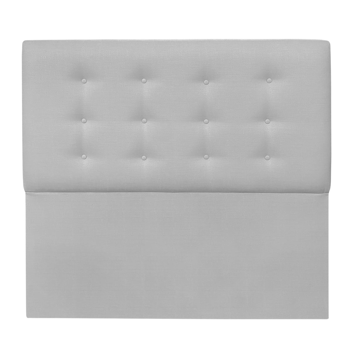 Espacio Hogar - Respaldo Botone Premium Queen Lino Gris Plata