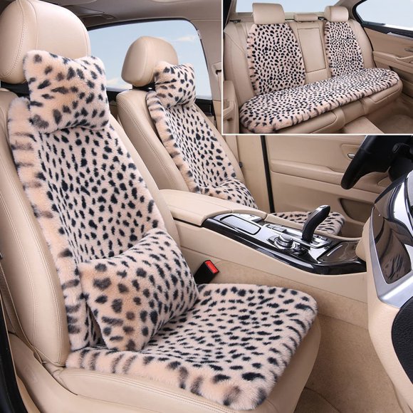 Fundas de asiento seemehappy Leopardo - Juego completo Beige