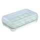 thumbnail image 2 of Huevera de plástico, bandeja para huevos rellenos con tapa, huevera portátil apilable para refrigerador con 15 ranuras para huevos, ideal para camping, nevera y cocina., 2 of 8