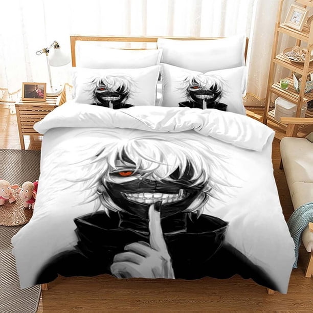 Tokyo Ghoul Anime Horror Quilt Duvet Cover Set Comforter Cover3-Piece Bedding Set
