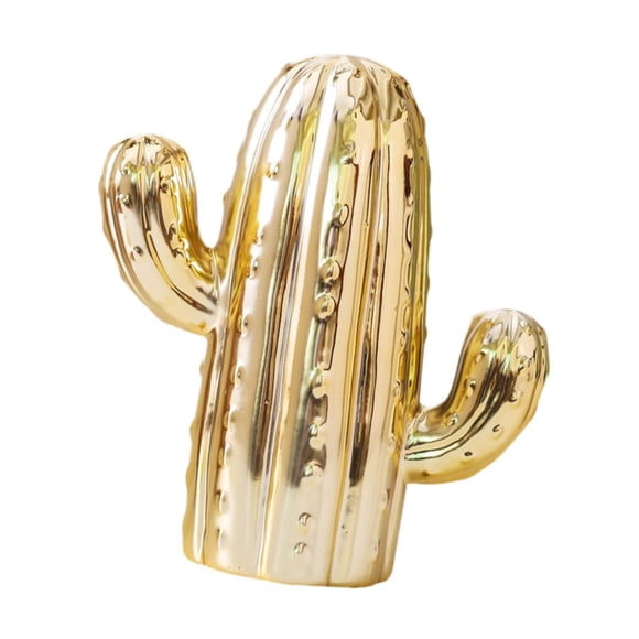Hucha De Cactus, Hucha De Ahorro De Dinero, Escultura De Porcelana Para Oficina, Sala De Estar, Oro